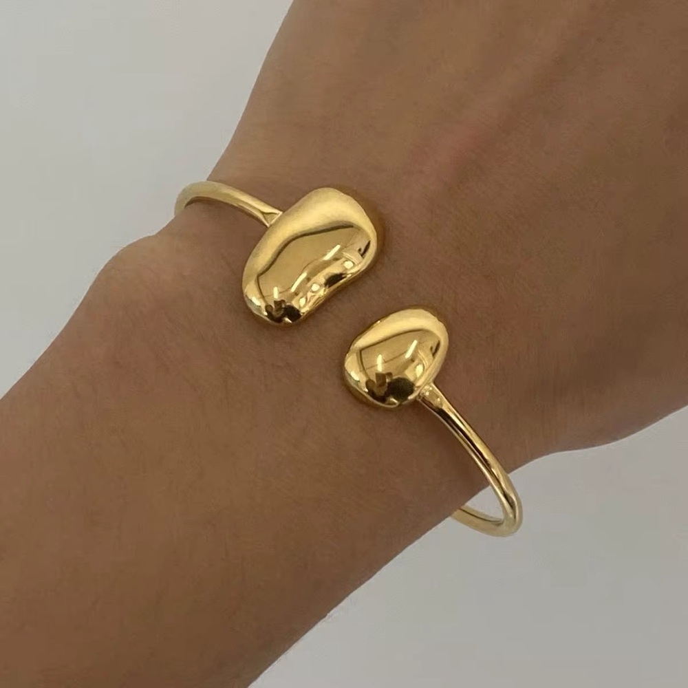 18K Gold Plated Open Cuff Bracelet- Lightweight